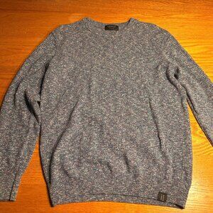 Scotch and Soda knit crewneck sweater marled blue men's M medium